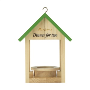 Charmante mangeoire à oiseaux de la marque Rackpack, fabriquée en bois de pin certifié FSC 100% et équipée d'une table et de deux chaises 3
