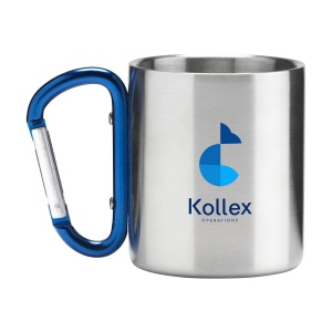 Tasse à double paroi en acier inoxydable recyclé avec une anse originale en forme de mousqueton 8
