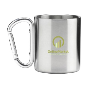Tasse à double paroi en acier inoxydable recyclé avec une anse originale en forme de mousqueton 9