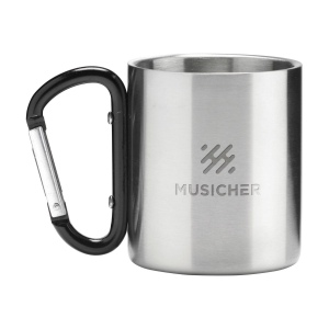 Tasse à double paroi en acier inoxydable recyclé avec une anse originale en forme de mousqueton 10