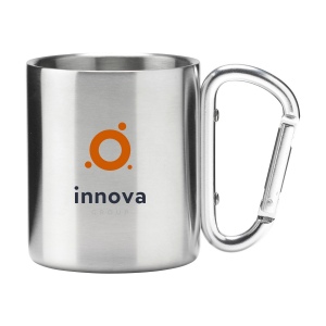 Tasse à double paroi en acier inoxydable recyclé avec une anse originale en forme de mousqueton 3