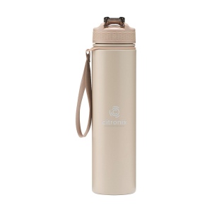 Bouteille d'eau/thermos à double paroi, anti-fuite, en acier inoxydable recyclé, avec finition en poudre mate 8