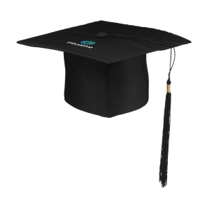 Chapeau de diplômé traditionnel avec pompon, en polyester