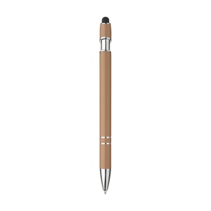 Stylo à bille fin à encre bleue, avec corps du stylo en aluminium et embout en caoutchouc permettant d'utiliser les écrans tactiles. Doté d'un clip métallique robuste et d'une pointe en plastique. 17