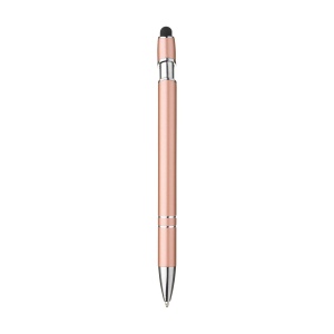 Stylo à bille fin à encre bleue, avec corps du stylo en aluminium et embout en caoutchouc permettant d'utiliser les écrans tactiles. Doté d'un clip métallique robuste et d'une pointe en plastique. 14