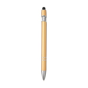 Stylo à bille fin à encre bleue, avec corps du stylo en aluminium et embout en caoutchouc permettant d'utiliser les écrans tactiles. Doté d'un clip métallique robuste et d'une pointe en plastique. 15