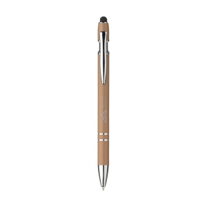 Stylo à bille fin à encre bleue, avec corps du stylo en aluminium et embout en caoutchouc permettant d'utiliser les écrans tactiles. Doté d'un clip métallique robuste et d'une pointe en plastique. 5