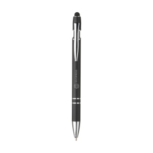 Stylo à bille fin à encre bleue, avec corps du stylo en aluminium et embout en caoutchouc permettant d'utiliser les écrans tactiles. Doté d'un clip métallique robuste et d'une pointe en plastique. 7
