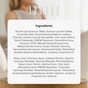 Paquet-boîte  avec deux produits de soin au parfum Gracious. Contenu : 4