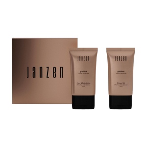 Paquet-boîte  avec deux produits de soin au parfum Gracious. Contenu :