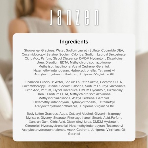 Paquet-boîte avec trois produits de soin au parfum Gracious. Contenu : 4
