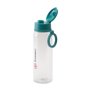 Bouteille d'eau en Tritan transparent. Équipée d'un bouchon à vis avec couvercle intégré pouvant s'ouvrir d'une seule main. Étanche. 5