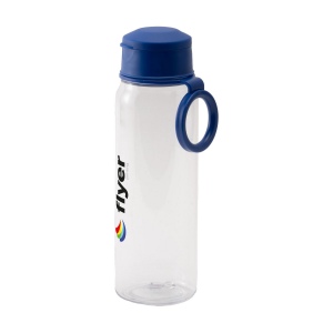 Bouteille d'eau en Tritan transparent. Équipée d'un bouchon à vis avec couvercle intégré pouvant s'ouvrir d'une seule main. Étanche. 3