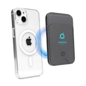 Porte-cartes MagSafe de la marque Valenta en cuir vegan durable, pouvant contenir jusqu'à 3 cartes (bancaires) avec protection RFID/NFC 3