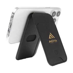 Porte-cartes MagSafe de la marque Valenta en cuir vegan durable, pouvant contenir jusqu'à 3 cartes (bancaires) avec protection RFID/NFC 5