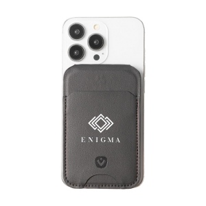 Porte-cartes MagSafe de la marque Valenta en cuir vegan durable, pouvant contenir jusqu'à 3 cartes (bancaires) avec protection RFID/NFC