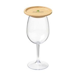Un élégant couvercle pour verre à vin en bambou certifié FSC 100%, idéal comme petite assiette pour les entrées, les amuse-bouches ou les tapas 3