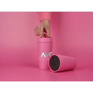 Gobelet à café à emporter réutilisable, circulaire et à double paroi, dotée d'un couvercle à 360 degrés et d'un système de fermeture Trust-Lock™ Twist 10