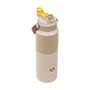 Bouteille isotherme en acier inoxydable 18/8 dotée d'un revêtement protecteur en poudre 14