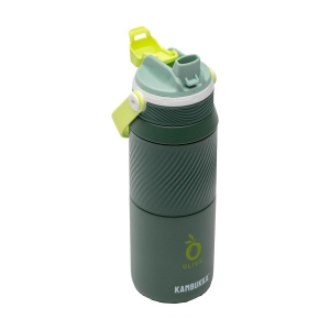 Bouteille isotherme en acier inoxydable 18/8 dotée d'un revêtement protecteur en poudre 14
