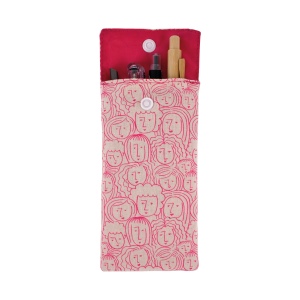 Porte-stylos en coton avec doublure