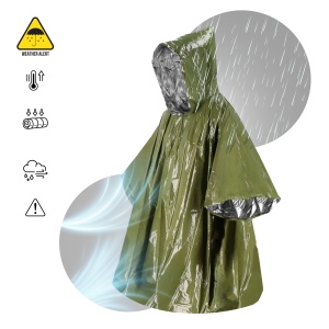 Poncho thermique 2-en-1 pour la survie en plein air 14