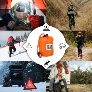 Poncho thermique 2-en-1 pour la survie en plein air 3