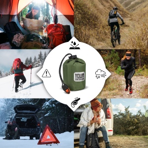 Poncho thermique 2-en-1 pour la survie en plein air 10