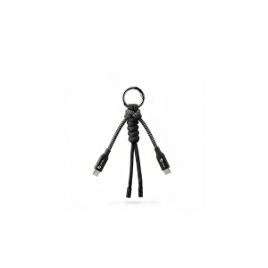 KEYLINK - BND1555 - Porte-clés tressé RPET 2 en 1 et câble de chargement 2