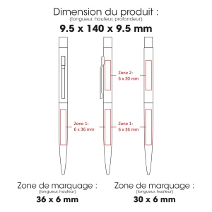 1950s - BND175 - Stylo à bille en acier inoxydable recyclé et bambou FSC 2
