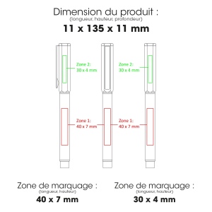 HEXA - BND181 - Stylo à bille roulante en acier inoxydable recyclé 2