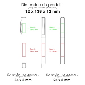 LYD Roller - BND182RB - Stylo à bille roulante en acier inoxydable recyclé 2