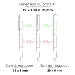 LYD - BND182 - Stylo à bille à torsion en acier inoxydable recyclé 2