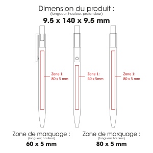 BAAM - BND184 - Stylo à bille en aluminium recyclé, bambou FSC® et ABS recyclé 2
