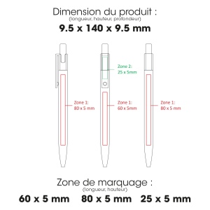 AAARR - BND185 - Stylo en aluminium recyclé, bambou FSC® et ABS recyclé 2