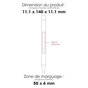 NOCLIP 187AB - BND187AB - Porte mine noir avec push en bambou 2