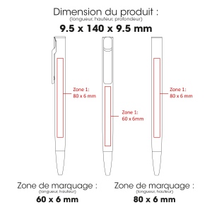 AIIE - BND191 - Stylo à bille en aluminium recyclé et ABS recyclé 2