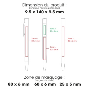 AIIE - BND191 - Stylo à bille en aluminium recyclé et ABS recyclé 2