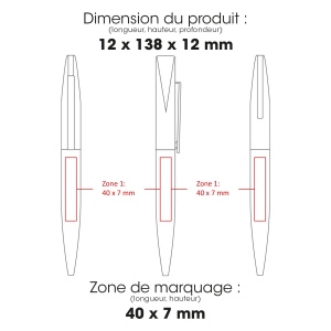 SIM - BND66 - Stylo à bille à torsion en acier inoxydable recyclé 2