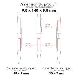 PERI - BND77 - Stylo à bille à torsion en acier inoxydable recyclé 2