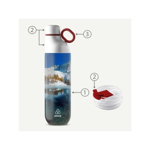 HOOKIPA L - 360° - BND877L - Bouteille et gobelet 2 en 1 (750 ml / 620 ml) Double paroi en acier inoxydable recyclé et ABS 3