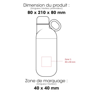 HOOKIPA M - BND877M - Bouteille et gobelet 2 en 1 (500 ml / 370 ml) Double paroi en acier inoxydable recyclé et ABS 2