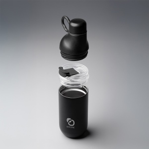 HOOKIPA M - BND877M - Bouteille et gobelet 2 en 1 (500 ml / 370 ml) Double paroi en acier inoxydable recyclé et ABS 5