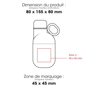 HOOKIPA S - BND877S - Bouteille et gobelet 2 en 1 (330 ml / 200 ml) Double paroi en acier inoxydable recyclé et ABS 2