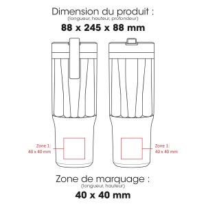CALYPSO 878 - BND878 - Gobelet en acier inoxydable recyclé à double paroi et sous vide, 900 ml / 30 oz 2