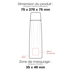 CALYPSO 882 - BND882 - Carafe en verre recyclable de 750 ml / 25 oz avec couvercle en bambou FSC® 2