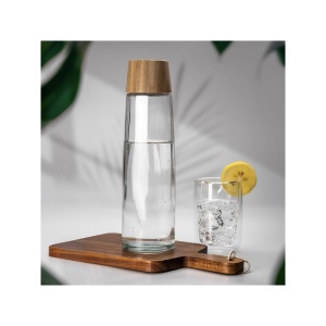 CALYPSO 882 - BND882 - Carafe en verre recyclable de 750 ml / 25 oz avec couvercle en bambou FSC® 5