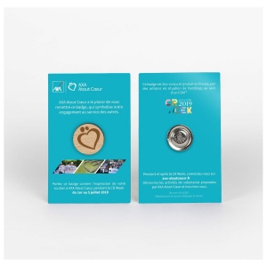Badge Tourond taille S gravé avec aimant avec carte personnalisée
