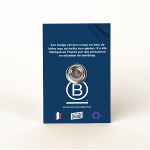 Badge Tourond aimant taille M gravé avec carte 3