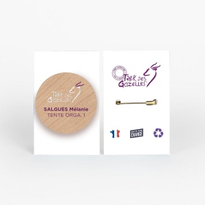 Badge Tourond broche taille L imprimé avec carte